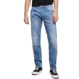 Diesel Men's Buster Blue Denim Mid-Rise Slim Tapered Button Fly Jeans 32 X 30